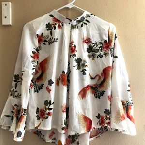 Women’s Floral Print Front Blouse